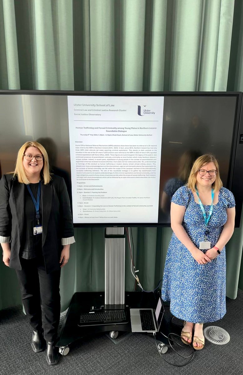 Our Criminal Law and Criminal Justice #Research Cluster (led by <a href="/SK_Buckley/">Siobhán Buckley</a>) launched yesterday with a roundtable on #humantrafficking and ##cce in NI. Dr Sarah Craig, <a href="/gilliankane87/">Gillian Kane</a> and <a href="/DrMarianneD/">Dr.Marianne</a>  were among the contributors to a great discussion with key stakeholders.