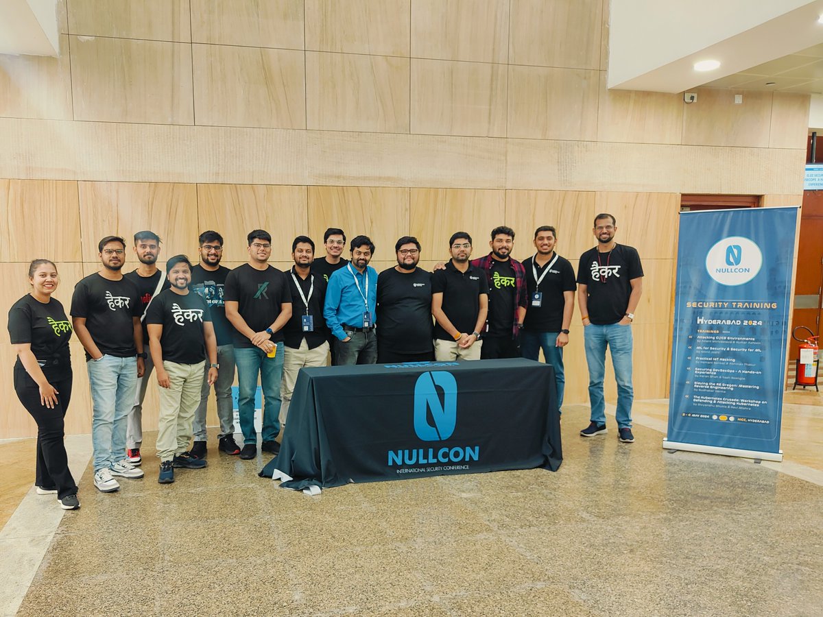Summing up #NullconHYD in a picture! 🥂🥳

Cheers to all our trainers for making Nullcon Hyderabad a success, thank you for adding value to our infosec community.

#cybersecurity #community #infosec