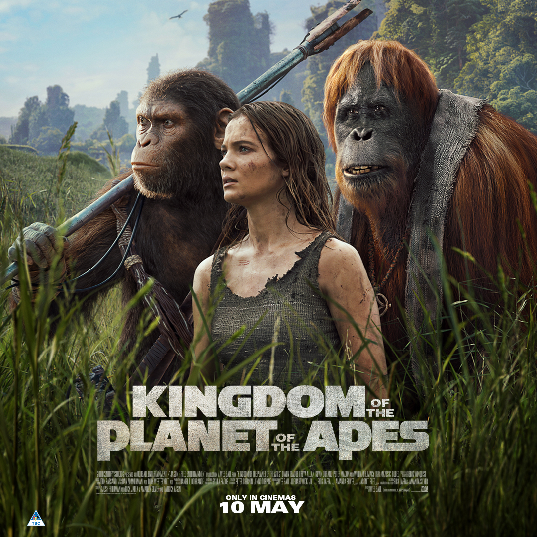 Immerse yourself in the thrilling world of the Kingdom of the Planet of the Apes Follow a young ape as he embarks on a frightening journey that will drive him to rethink everything he has known. Journey into the Kingdom of the Planet of the Apes as it hits cinemas this FRIDAY!