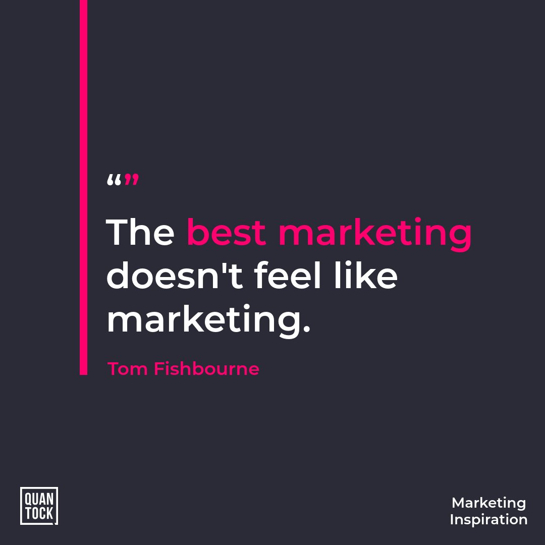 quantockstudio's tweet image. The best marketing doesn&apos;t feel like marketing 🤩

We truly believe in this quote by Tom Fishbourne. We want our clients to connect with their audiences in meaningful ways, and that&apos;s why we prioritise crafting diverse content that resonates.