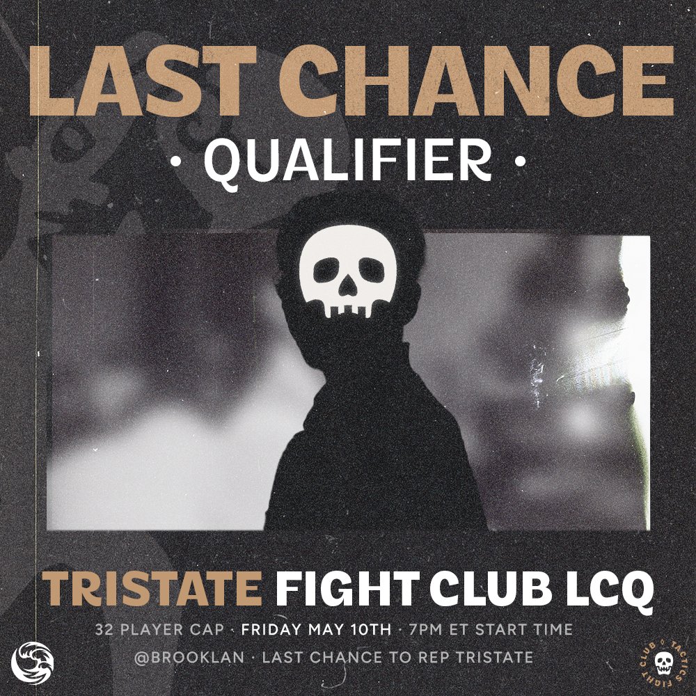 Tonight is the Tristate LCQ ft. Invectiv, JukeYou, CoolGuyDom & more! It's time to solve the final piece of the puzzle and determine the last member of our crew. 📍@BrookLAN_NY 🗓️ Friday, May 10th ⏰ 7PM (Check in 5:30 - 6:45) 📺 TTV/GanglyTFT Register below: