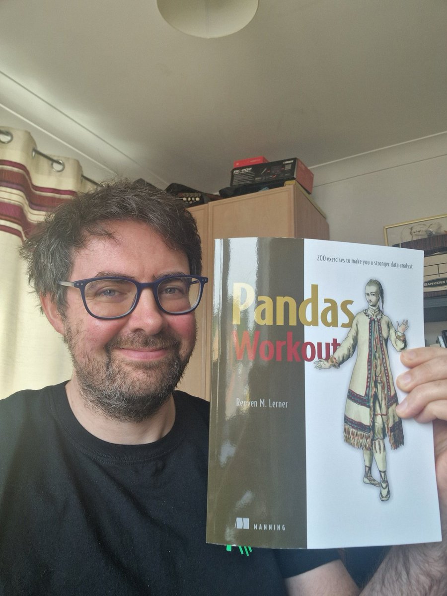 I owe much of my transition from music->dev to the online Python courses of @reuvenmlerner, so I'll always support his various ongoing projects. Delighted that his most recent book on Pandas has been released on @manningbooks!🐼 #pandas #DataScience #python