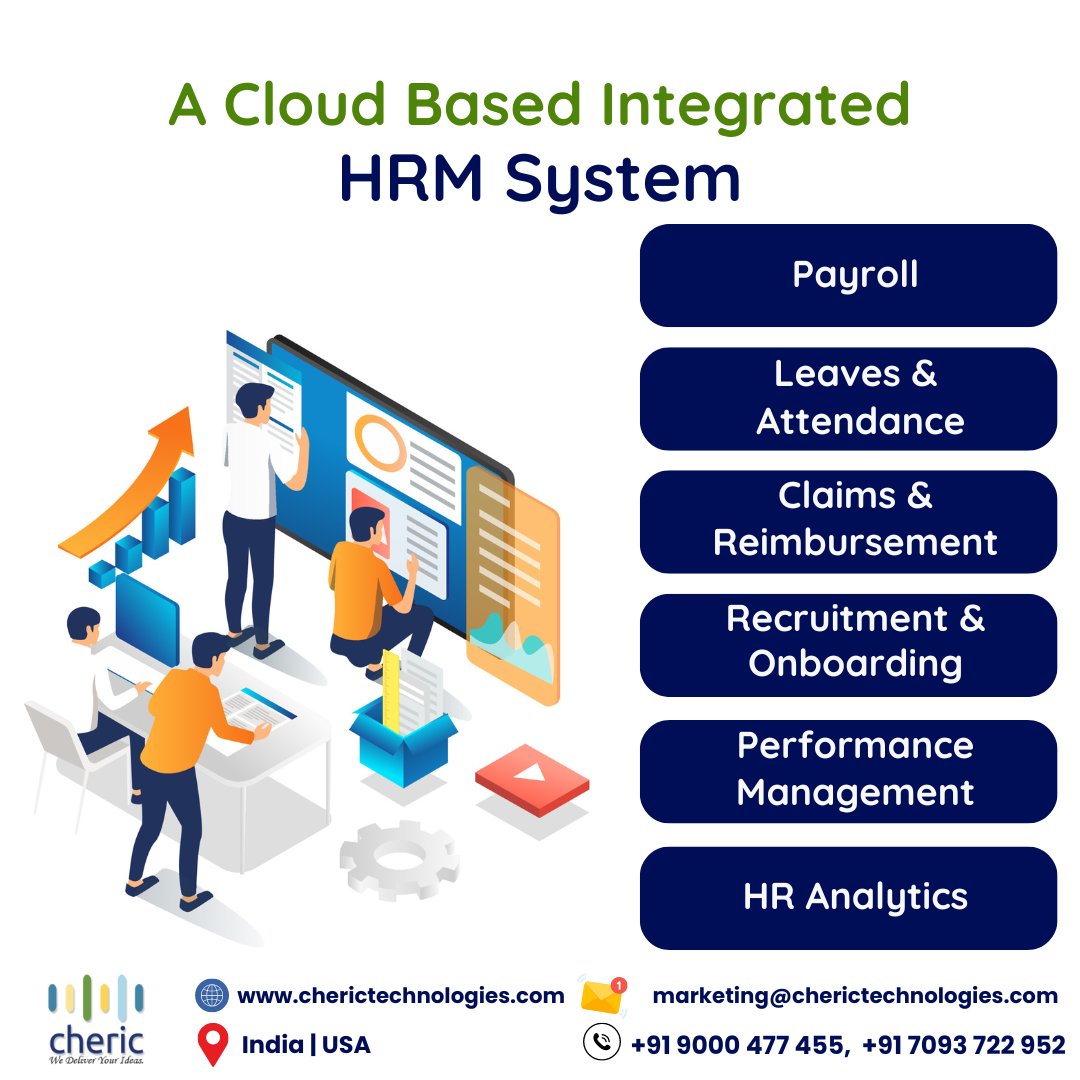 cherictech's tweet image. Introducing our latest innovation: A Cloud-Based Integrated HRM System by Cheric Technologies! Streamline your HR processes with ease and efficiency #HRtech #CloudHR Windows 11 #GOLD #WhatsApp #StockMarketindia #ArvindKejriwal #ChericInnovation #IntegratedHR #Efficiency #Digital