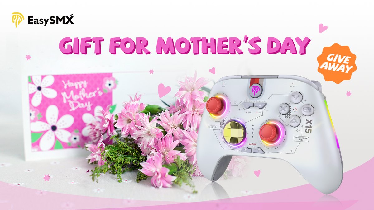 EasySMX_Gaming's tweet photo. 🩷Mother's Day Give Away🎉

X15 for 1 winner

Rules:
✅Follow @EasySMX_Gaming 
✅Repost and Like
✅Comment "I love my mother"
✅Tag ≥1 friend

End 12pm,May 16 EST
Open worldwide🌏
#Giveaways  #Steam #EasySMX #Gamers #Gaming #Switch #xbox #DD2📷 #SORTEO #fyp #MothersDay  #Woman https://t.co/VUoreCCnMP