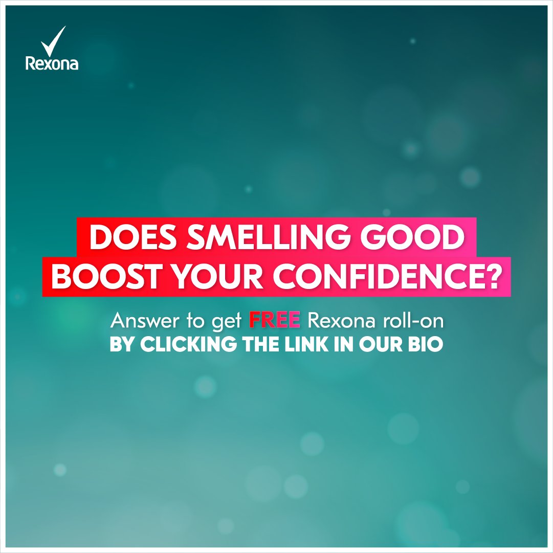 RexonaNG's tweet image. Do yo feel more confident whenever you smell good? Click the link below to answer and you can get a free Rexona roll-on.
forms.gle/4VQCXSKmLxRrdF…
.
.
#Rexona #NonStopProtection  #Itwontletyoudown #48hrProtection