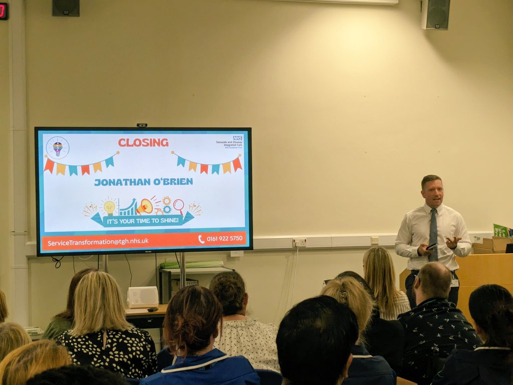 Closing the presentations today is Jonathan O' Brien our Chief Operations Officer! It has been brilliant event showcasing all the hard work and improvements across the Trust #wearetamesideandglossop