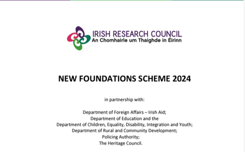 .@IrishResearch Council has issued a call out for applications for 'New Foundations Scheme 2024' which supports eligible researchers who intend to pursue research, networking and/or dissemination activities within and across a diversity of disciplines. Full details are