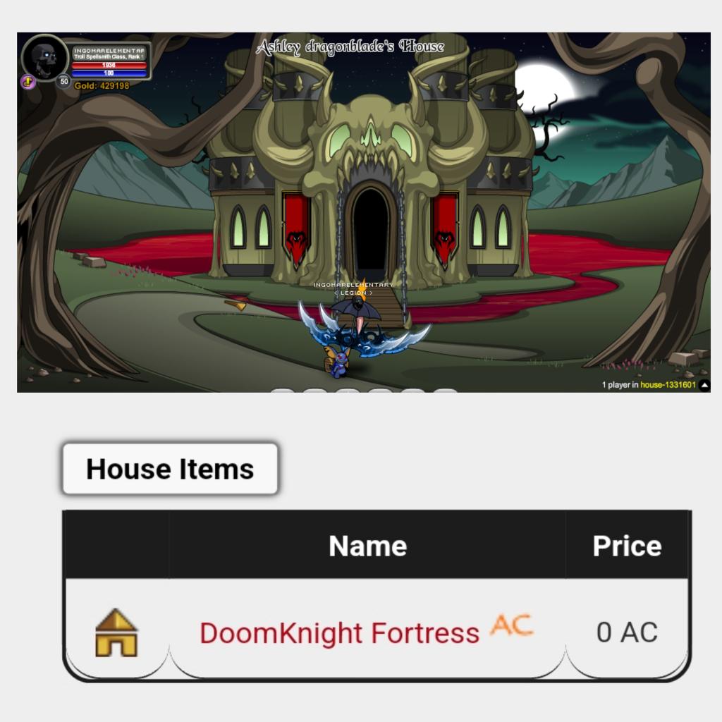 DoomKnight Overlord Figure ( Rare ) 1 Sword + 1 Set + 1 Class + 2 Helms + 1 House item #aqw