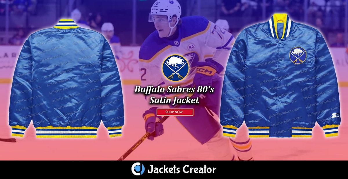 Buffalo Sabres 80’s Blue Satin Jacket.
------------------------------------
jacketscreator.com/product/buffal…
#BuffaloSabres #80sFashion #BlueSatinJacket #RetroStyle #VintageClothing #NHLThrowback #SabresNation #HockeyFashion #ThrowbackThursday #SportsMemorabilia