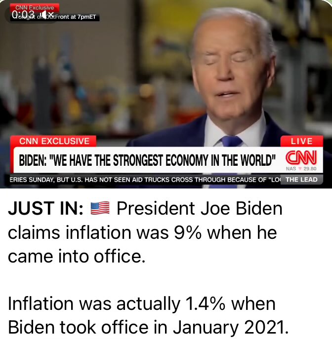 Biden LIES on CNN about inflation and they don’t even correct him.
 #morningjoe