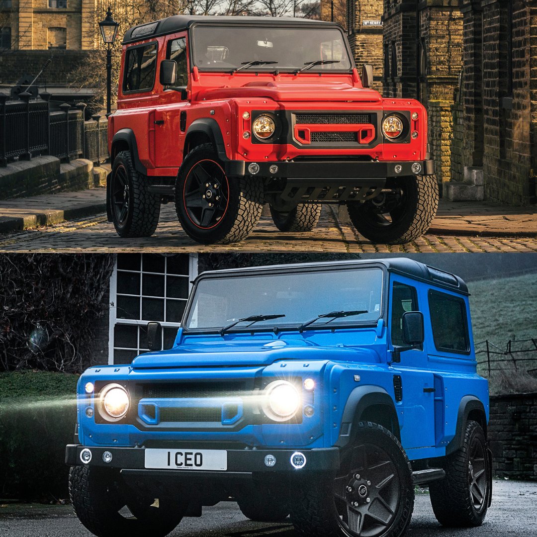 Choose your weapon 🧡💙 Are you a Summer night cruiser or a Winter evening adventurer? #ChelseaTruckCo #CTCo #LandRover #Defender90 #ClassicDefender #Luxurycars #SummerNights #wintervibes #drives