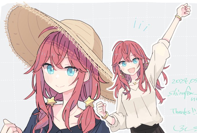 「long hair straw hat」 illustration images(Latest)