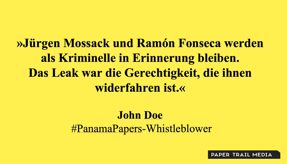 Unsere #panamapapers Quelle #JohnDoe hat eine klare Meinung zu dem Verfahren gegen #MossackFonseca in Panama — egal wie es dort ausgeht. spiegel.de/wirtschaft/pan…