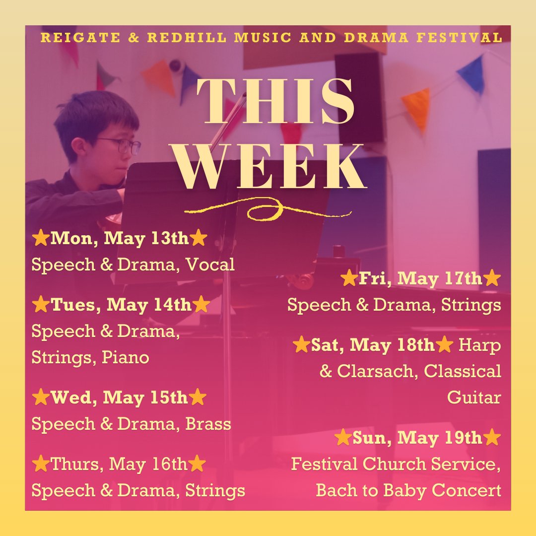Today marks the final week of the Reigate &amp; Redhill Music and Drama Festival!

We’ve been blow away by the talent and hard work that we’ve seen so far, so bring on Week 2!

Don’t forget to use #RRMDF if you’re attending the festival – we want to share the love far and wide!