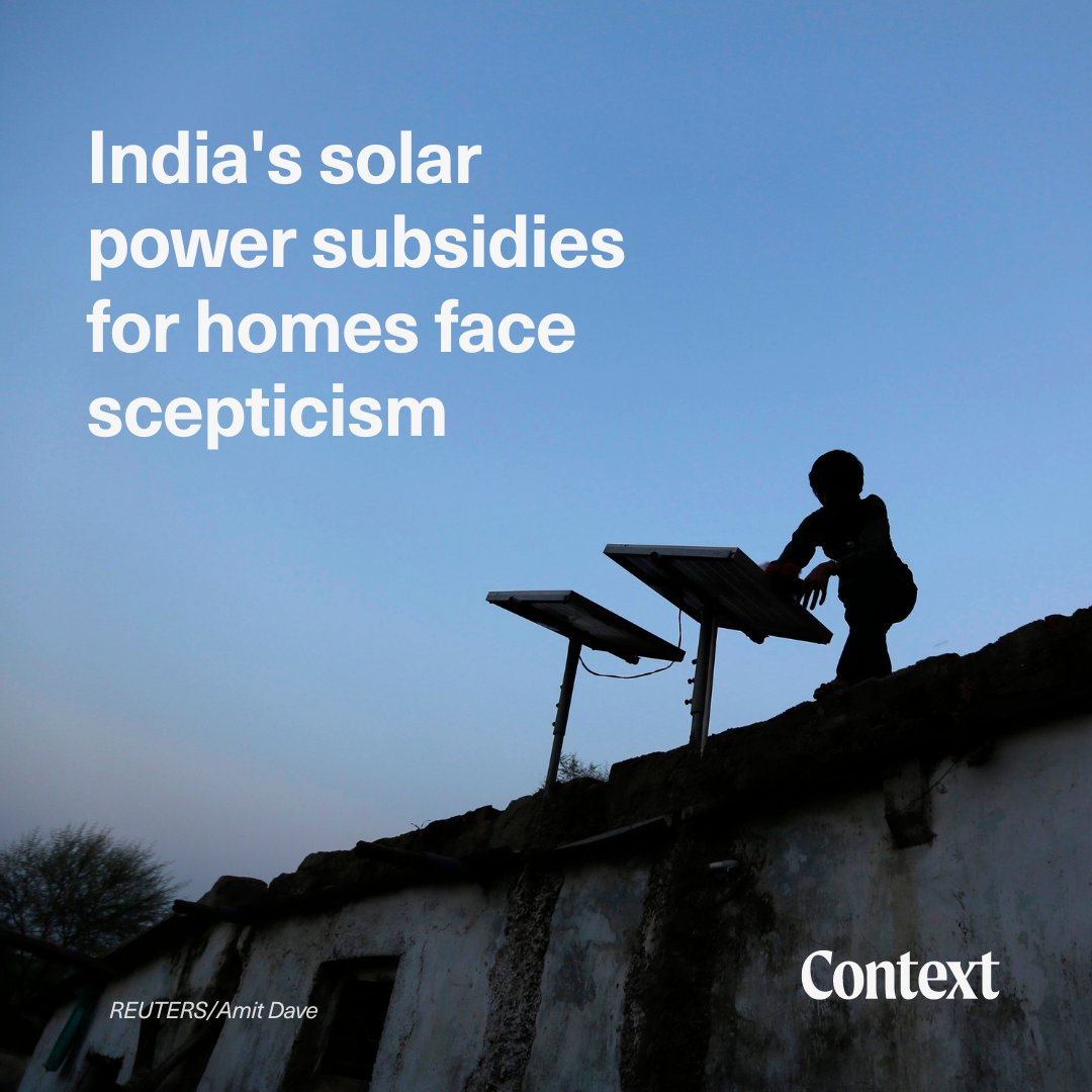 With new subsidies for rooftop solar, India hopes to boost renewable energy adoption in homes across the country. 🏠☀️ The programme targets installing panels on around 10 million homes. However, some experts are sceptical. Find out why: context.news/net-zero/india…