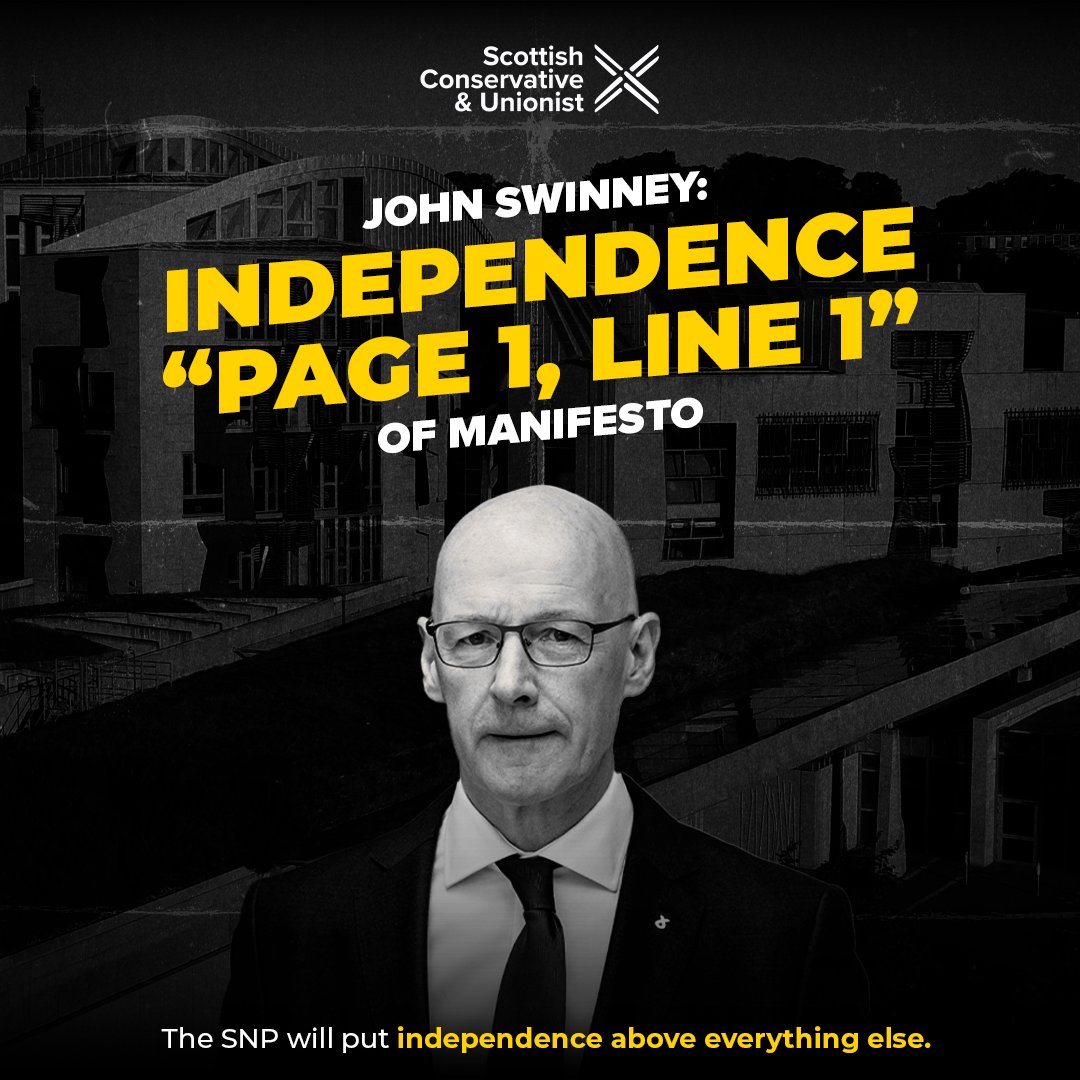 John Swinney is just another nationalist obsessed with breaking up our country. Nothing has changed. At the next election, only the @ScotTories can beat the SNP and get the focus back on to Scotland’s real priorities.