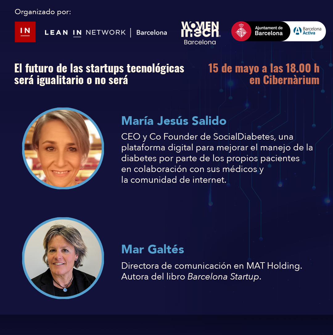 LeanInBCN's tweet photo. Conoce a los ponentes que podrás ver en nuestro evento "El futuro de las #startups será igualitario o no será" 👇🏻

📅 15/05 - 18h
📌 Auditorio del Cibernarium | Edifici MediaTIC

¡Apúntate! 👉 https://t.co/0ZNoT84T7O https://t.co/EDROMZ31mh