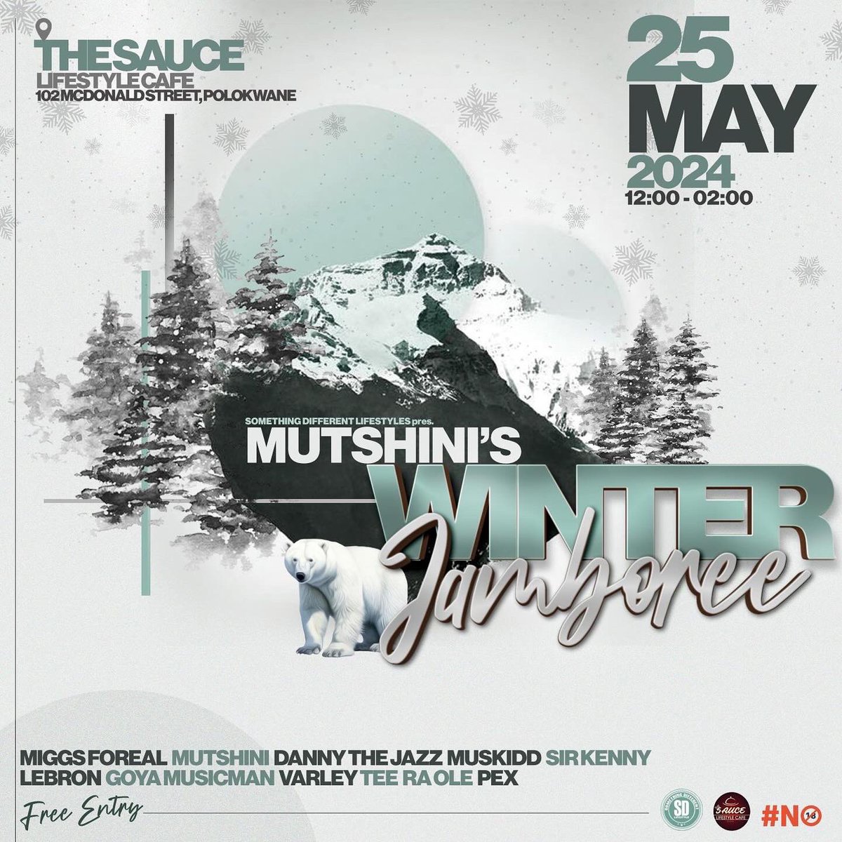 ❄️ Mutshini’s Winter Jamboree ❄️ Get lost in the rhythm of soulful music with us on Saturday, the 25th of May 2024 for our #LapaFridays Featuring: @mutshini @ra_ole_dj @miggsforeal @danny_thejazz @sirkenny @lebron @goyamusicman @varleytechnical @muskidd . . #thesaucelifestyle