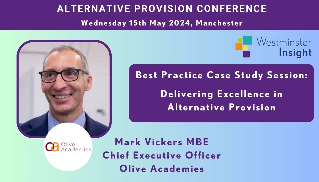 Looking forward to speaking at <a href="/WMinsightUK/">Westminster Insight</a> Alternative Provision Conference in Manchester on Wednesday (15 May), where I will be discussing how to achieve excellence in AP through safe and inclusive learning environments. Register: bit.ly/3y8o6lQ #AlternativeProvisionWM