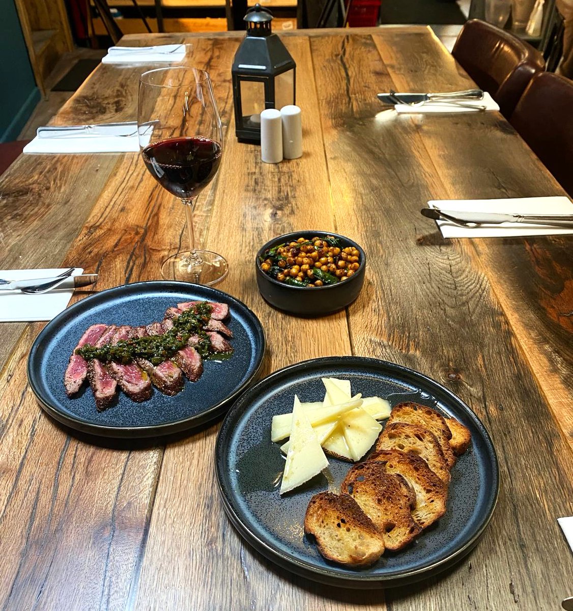 We have a new Tapas and Pintxos menu for you to try - here: bit.ly/3NJlSPj There are new dishes such as Grilled Flank Steak with Chimichurri; Manchego Cheese Honey, Sourdough Toast and Spiced Chickpeas & Spinach. Chef Brian kept some of the old favourites on the menu.