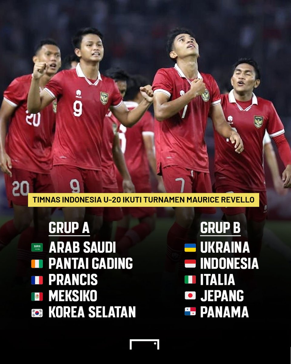 Indonesia resmi menggantikan Mesir untuk mengikuti Tournoi Maurice Revello 2024, yang digelar 3-16 Juni mendatang di Prancis. ✅ Indonesia tergabung di Grup B dan akan mengirimkan Timnas U-20 yang dilatih Indra Sjafri. 🇮🇩 Setelah 2017 dan 2022, ini jadi penampilan ketiga…