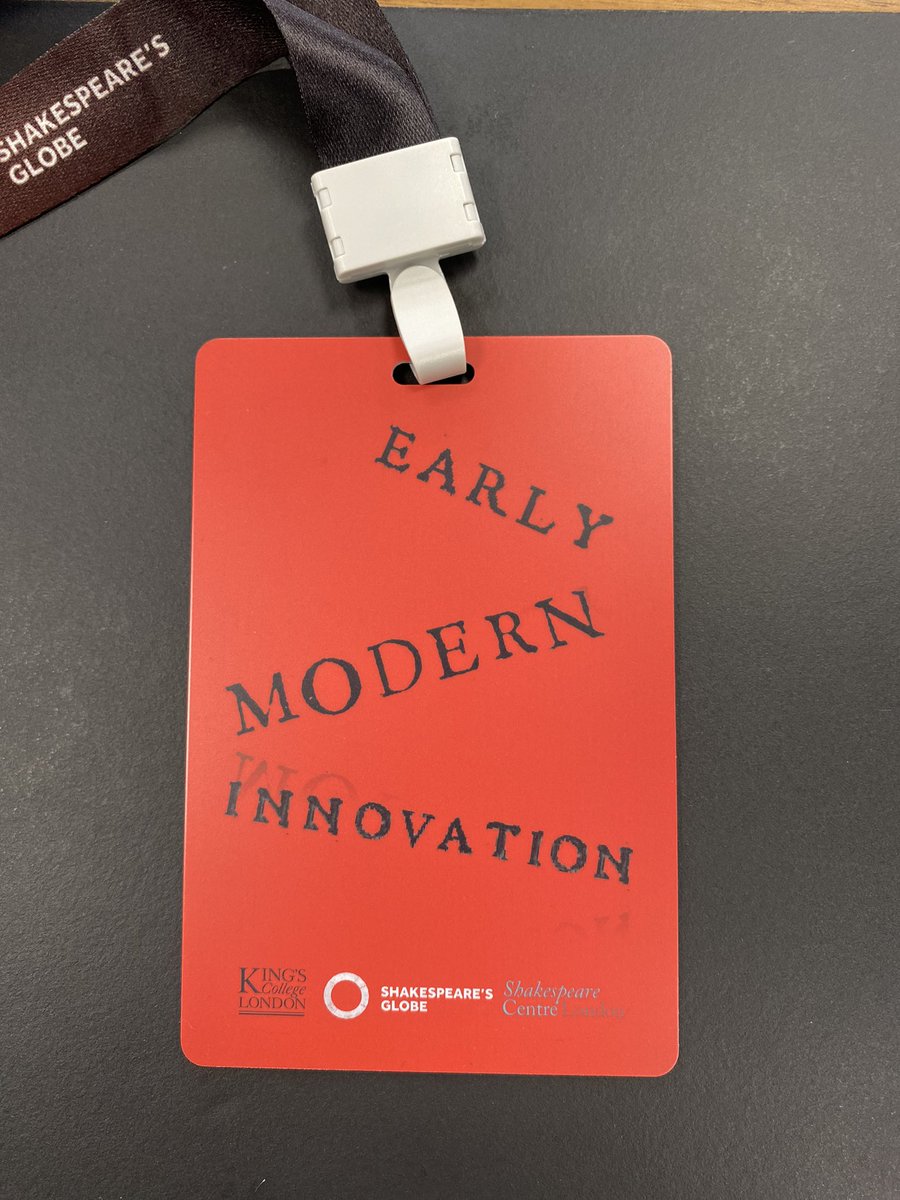 Loving the <a href="/ldn_shakespeare/">Shakespeare Centre London</a> postgrad conference lanyards, but not as much as <a href="/endeeekay/">Natalya Din-Kariuki</a>’s fabulous opening plenary. Looking forward to a very full two days <a href="/kingsenglishdpt/">King's English</a> and <a href="/The_Globe/">Shakespeare’s Globe</a>