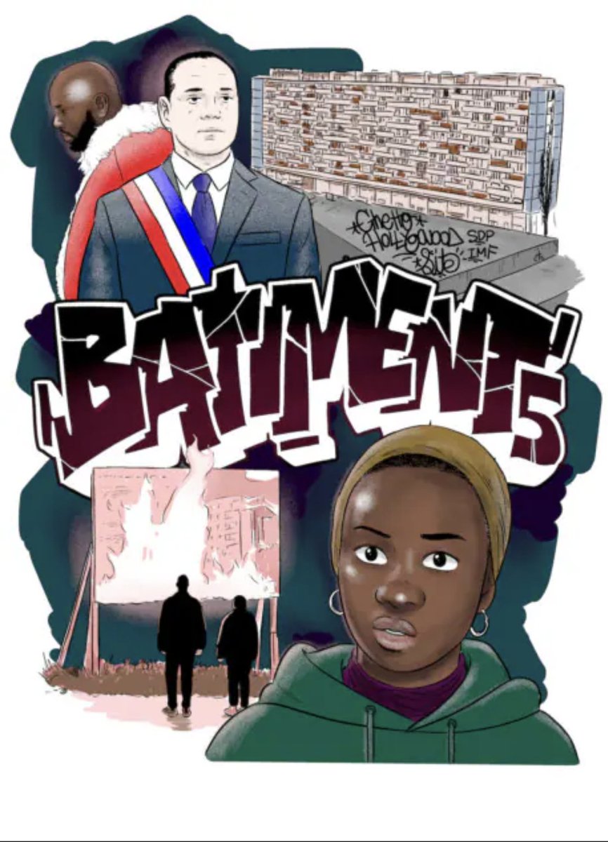 'Shonen in the Hood' mangaka SITE drew a support illustration for the Japanese release of the movie 'Bâtiment 5' (Les Indésirables) by French director Ladj Ly (Les Misérables 2019) Image © SITE (Ghetto Hollywood)