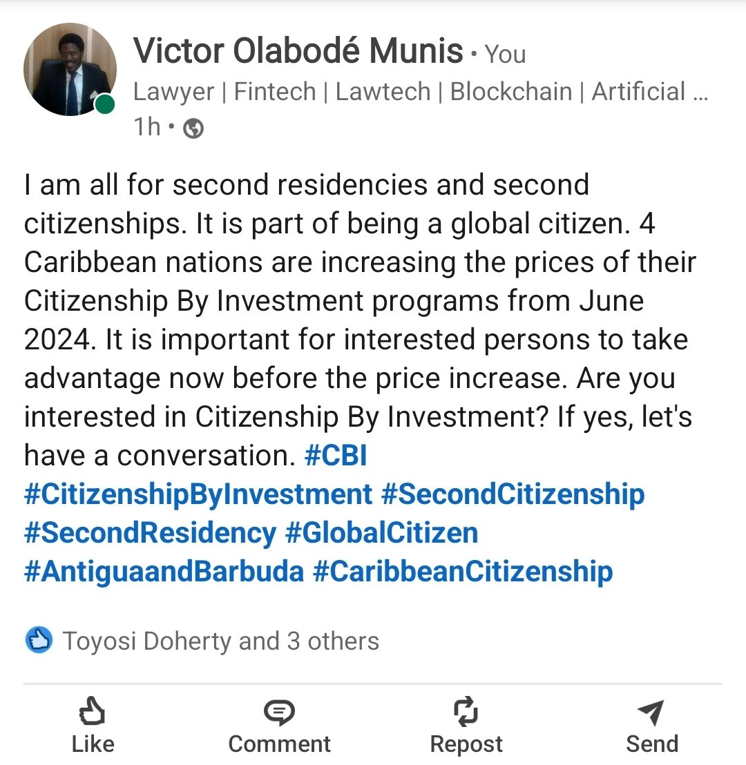 vomunis's tweet image. Citizenship By Investment #CBI #GlobalCitizen #SecondPassport #SecondCitizenship