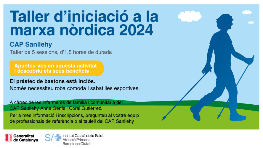 Si vols conèixer tots els beneficis de la marxa nòrdica i fer-ne un tastet, apunta't a aquest grup del #CAPSanllehy 🙋‍♀️🙋‍♂️
Contacta amb el centre per consultar la disponibilitat del grup en actiu!