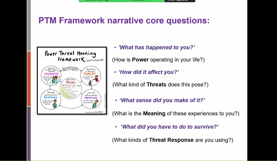 Really interesting presentation from Lucy and Shona on the 'Power Threat Meaning Framework to support a trauma-informed approach' #APPTS @BPSOfficial