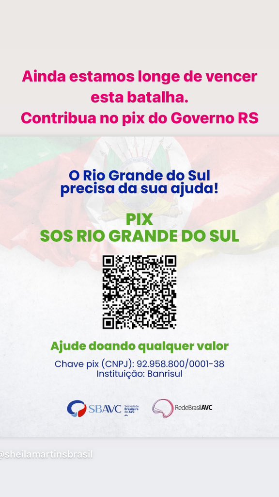 Contribute to Rio Grande do Sul. While we still have a lot of floodwater in the streets, it started raining again, and people don't have water in their homes, and many are without electricity. Shortage of food in supermarkets. Still a war-like scenario. Other states sending…