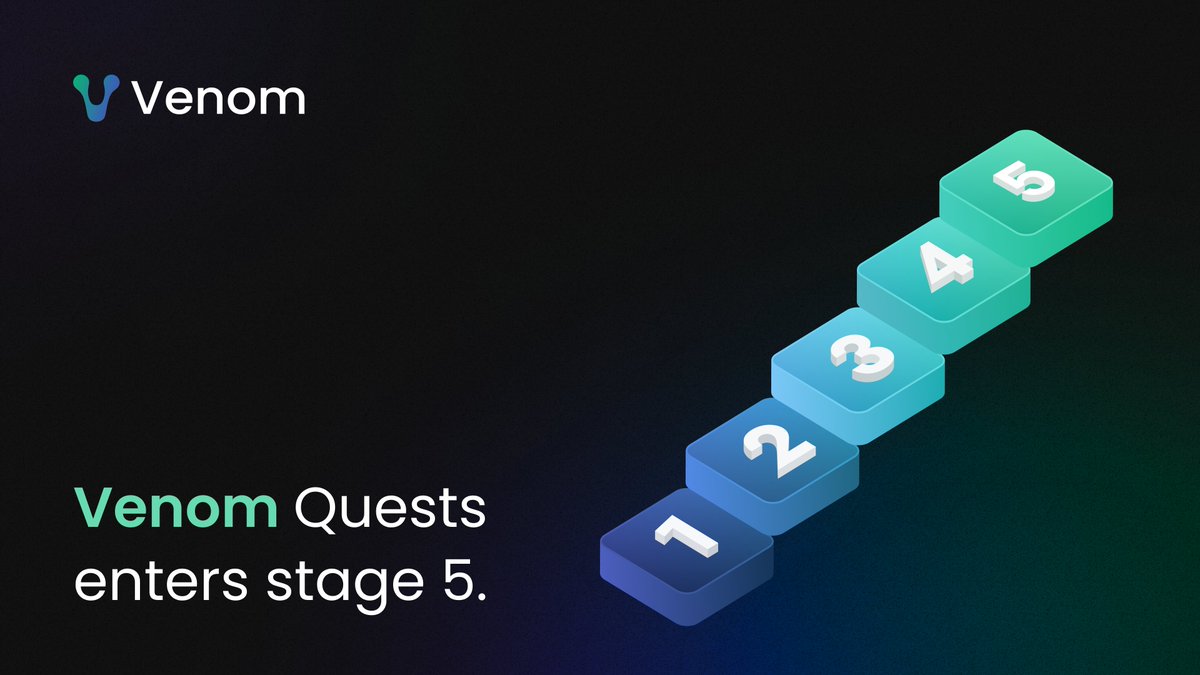 Venom Quests enters stage 5
The next stage of Venom Quests has begun. The next stage begins at 10 am UTC on the 10th of May and will last until the 15th of May at 10 am UTC. This stage will include the Rave NFT project: event.ravegame.net/event-venom
Good luck! 🍀
