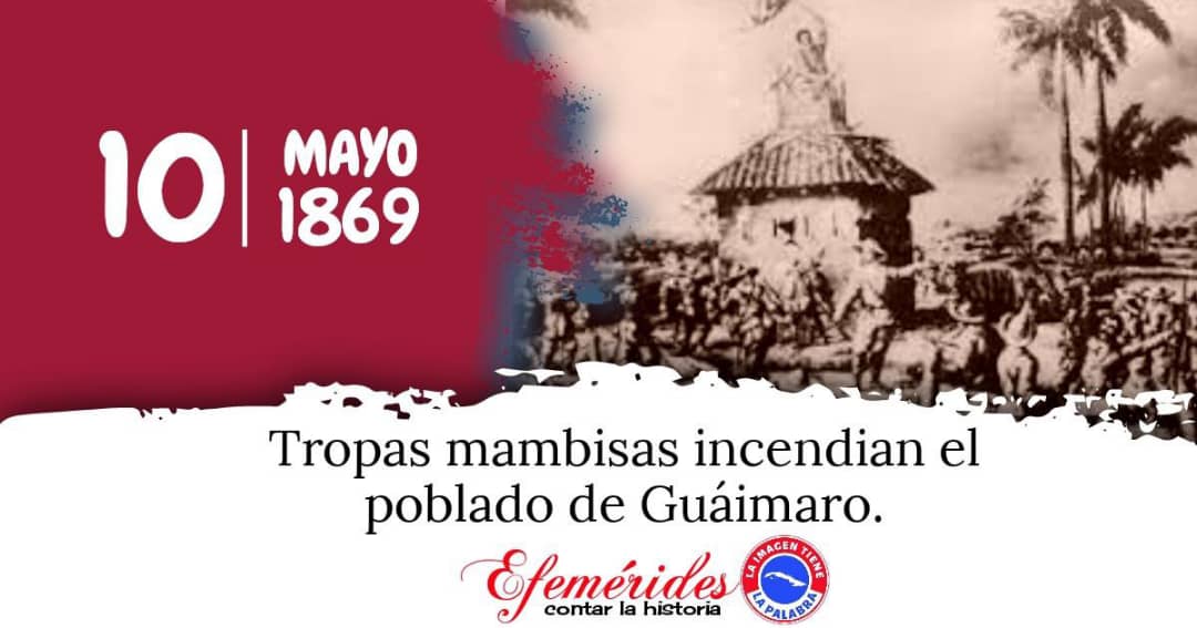 Hace 155 años los patriotas de Guáimaro seguían el ejemplo de los de Bayamo: quemaban su ciudad antes que entregarla a los colonialistas. Martí lo evocó: 'ni las madres, ni los hombres vacilaron'. Esas son nuestras raíces. #CubaViveEnSuHistoria