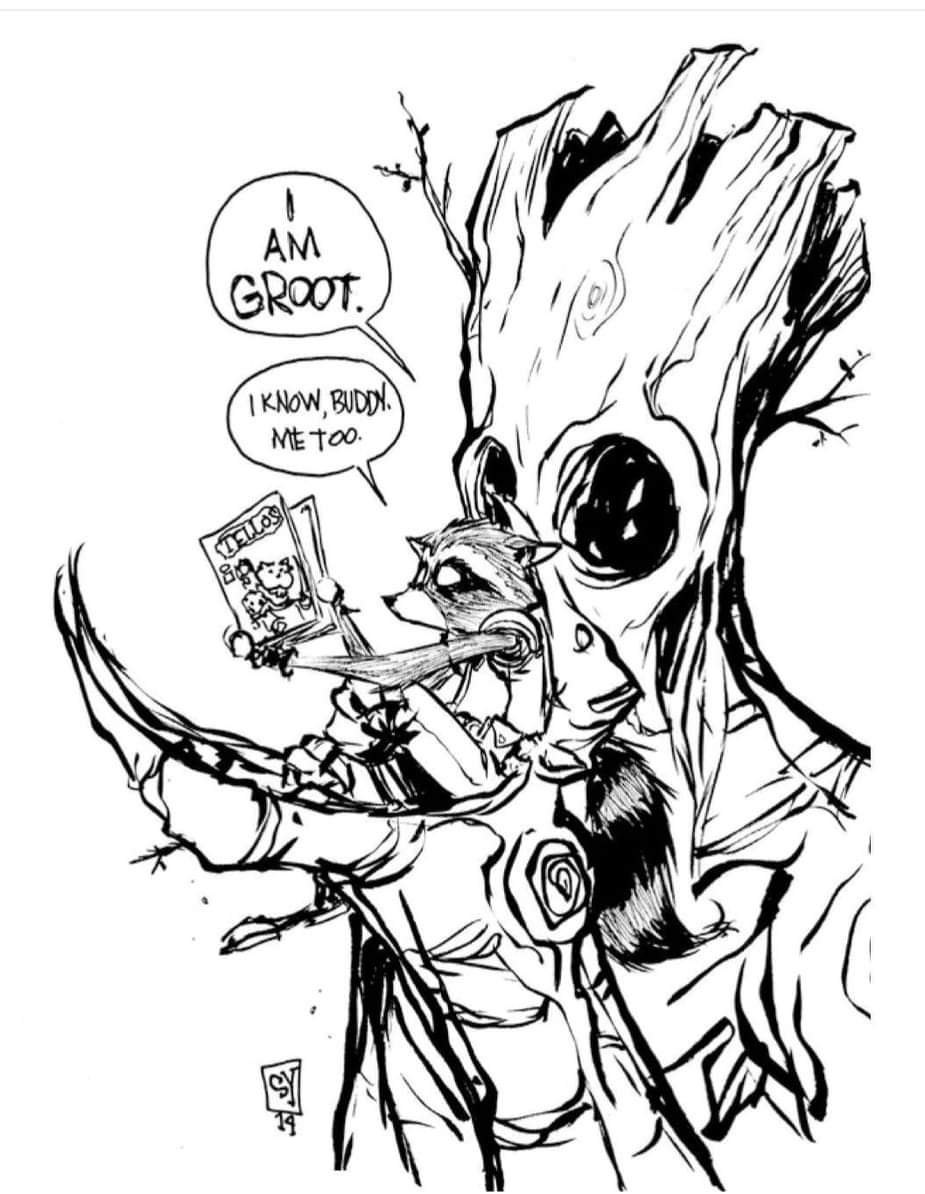 #SkottieYoung Groot and Rocket
