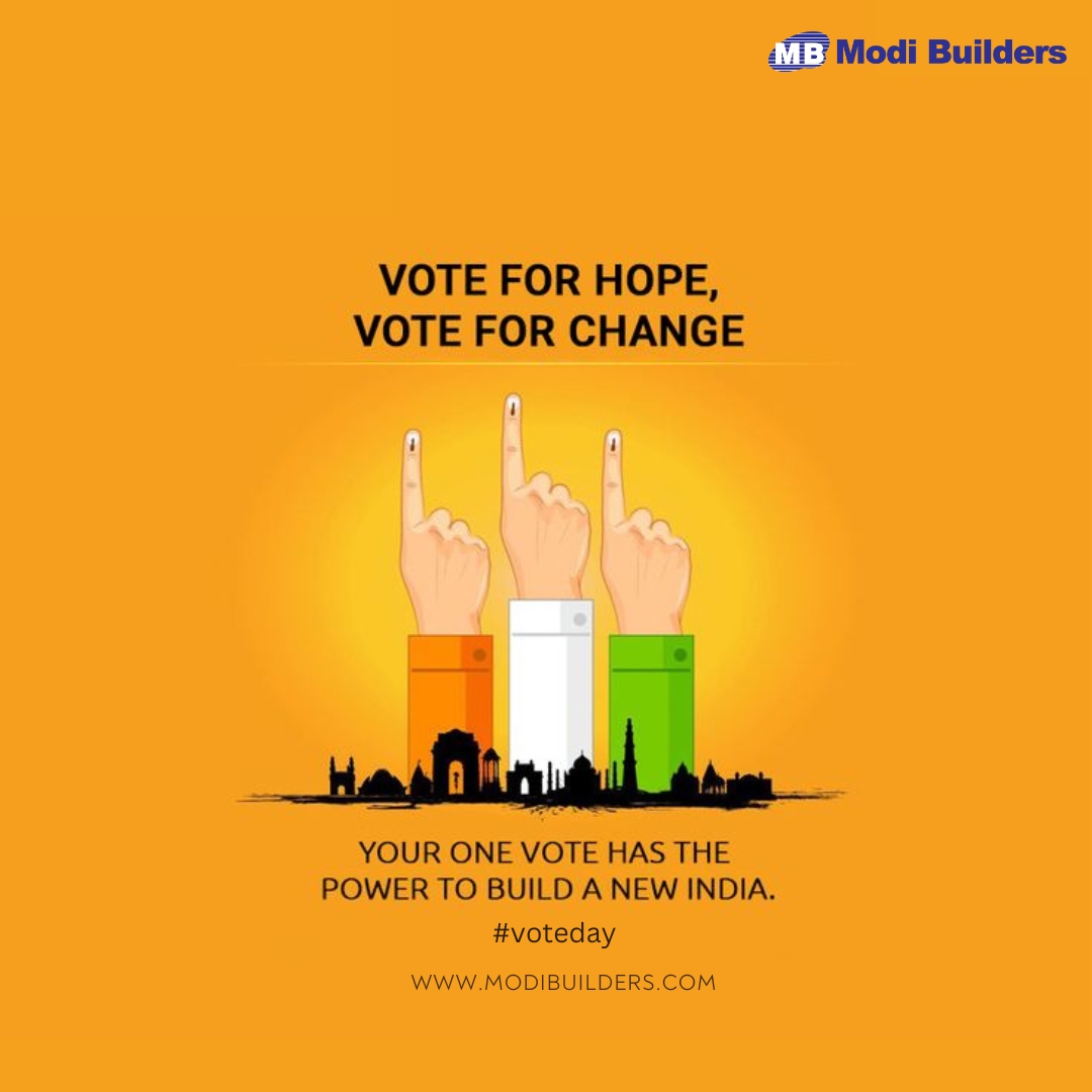 Today is the day to shape the future you want to see. Get out there and vote! 
:
Visit: modibuilders.com
Bookings: +91 7677 120 120
:
#VoteDay #YourVoiceMatters #Democracy #MakeADifference #BetterTomorrow #Realestate #Luxuryhomes