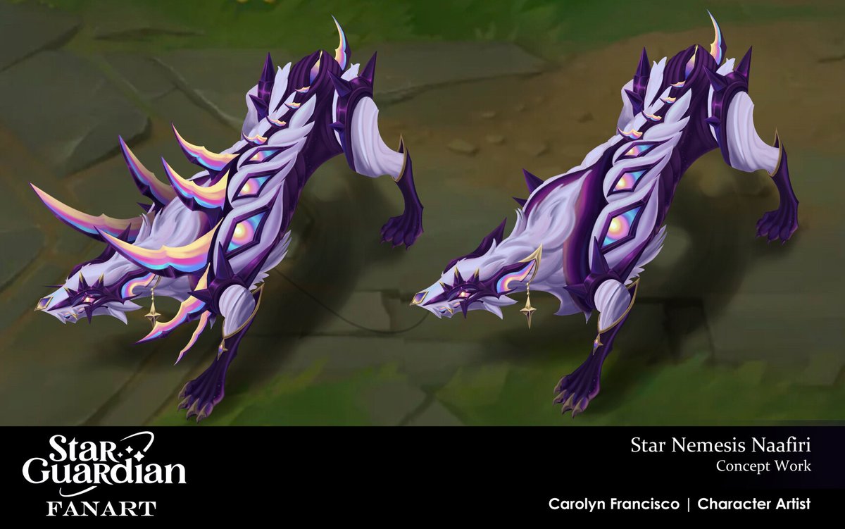 Star Nemesis Naafiri - a League of Legends Fanskin Project by Carolyn 'Cal' Francisco, using 3DCoat in the process: artstation.com/artwork/aozob9 #fanart #starguardian #3dcoat #creature #design #texturing