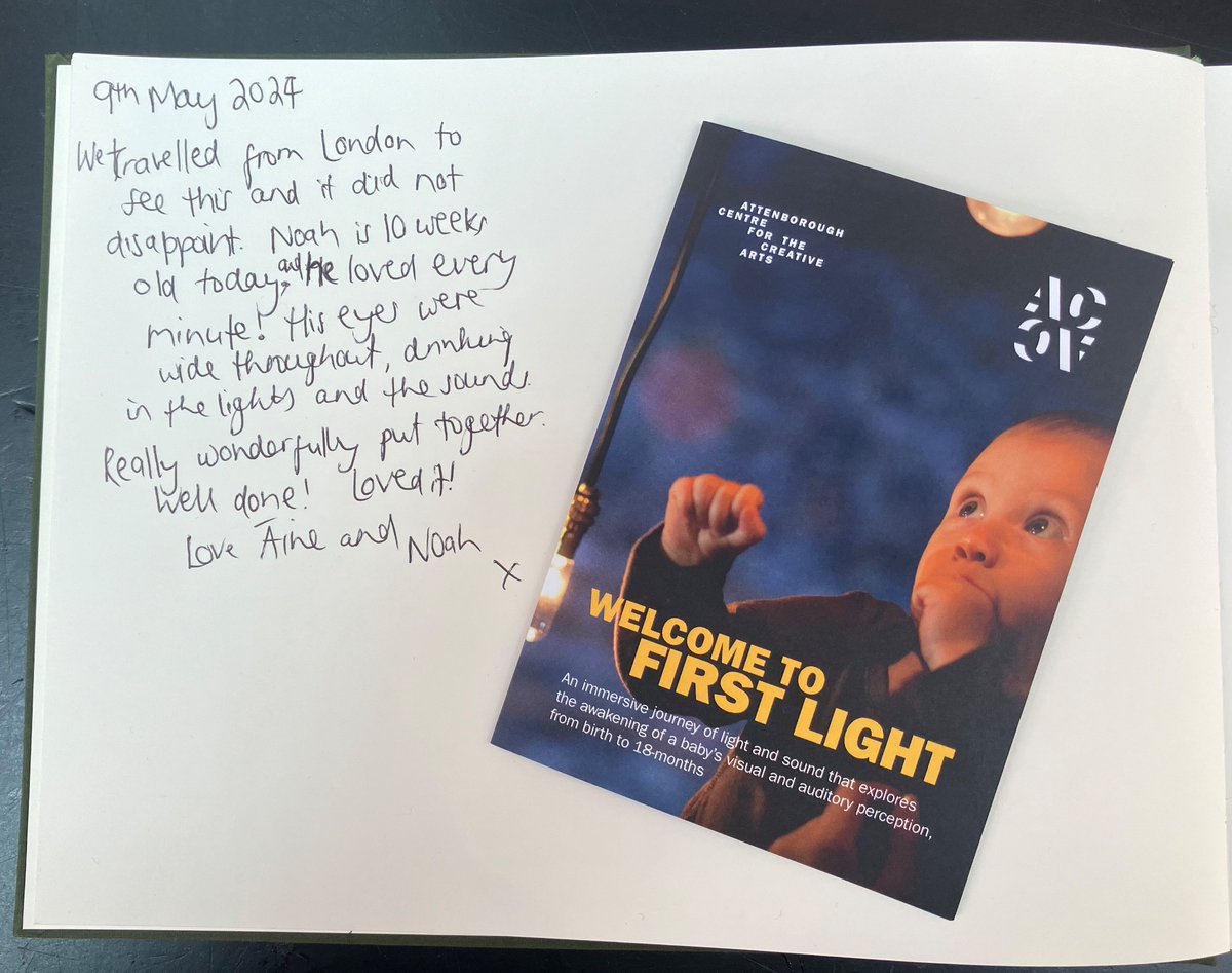 More lovely comments from yesterday’s performance of First Light. Today is our last day at @AttenboroughCtr @brightfest #FirstLight #BabyTheatre