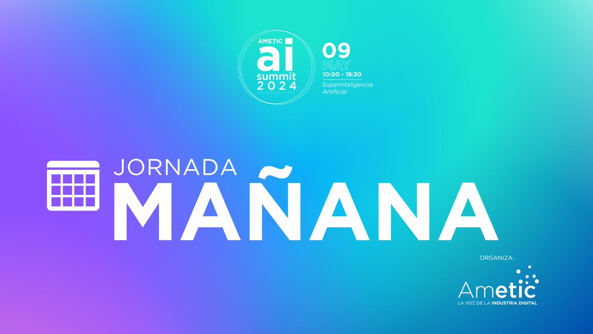 📽️Ya disponible en nuestro canal de YouTube las sesiones de la jornada de mañana del #AIAMSummit24 de @AMETIC_es 👤Con la inauguración de @joseluisescriva, ministro de @mintradigital ➡️Puedes volver a verlo aquí: youtube.com/watch?v=mKZkBs…