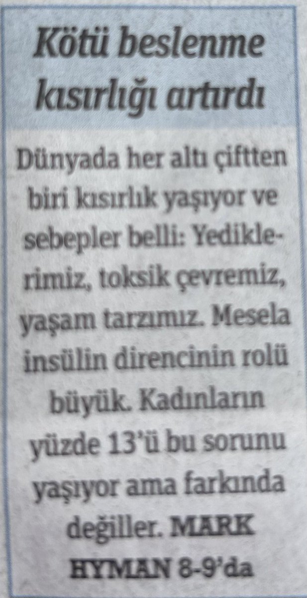 Kötü beslenme mi yoksa o 1 yılda 5 kez yapılacak diye direttiğiniz mRNA teknolojisi mi suçlu? Dezenformasyon her yerde. (Not: Yaklaşık 38 yıldır tıbbın içindeyim, 1 yılda 1 seferden fazla a$ıyı hayatımda ilk kez duydum.)