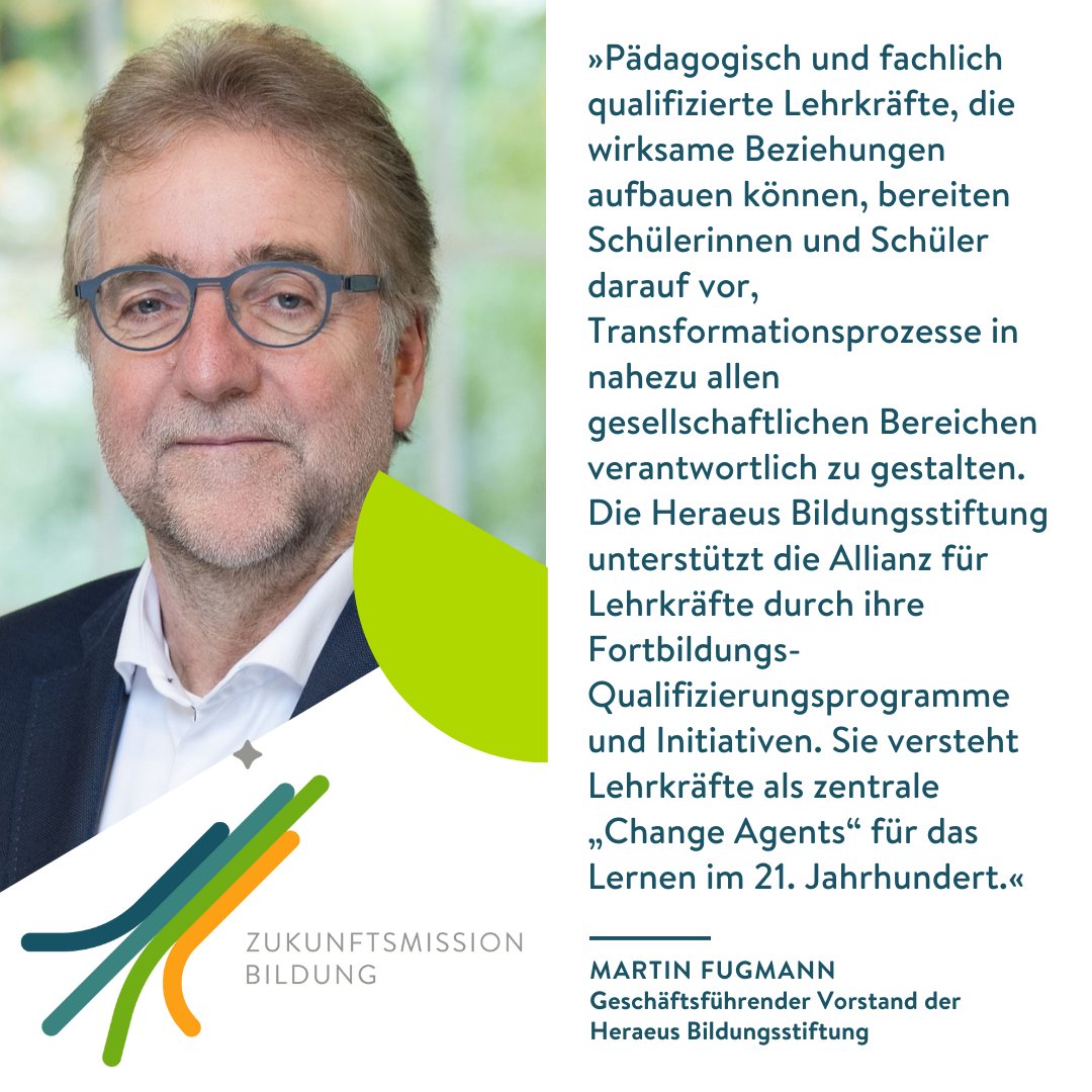 Lassen Sie uns zusammen das Bildungssystem in Deutschland verbessern! Danke @HeraeusBildung für die Unterstützung! Jeder kann mitwirken oder spenden: zukunftsmission-bildung.de/lehrkraefte #lehrer #lehrkräfte #ZukunftsmissionBildung