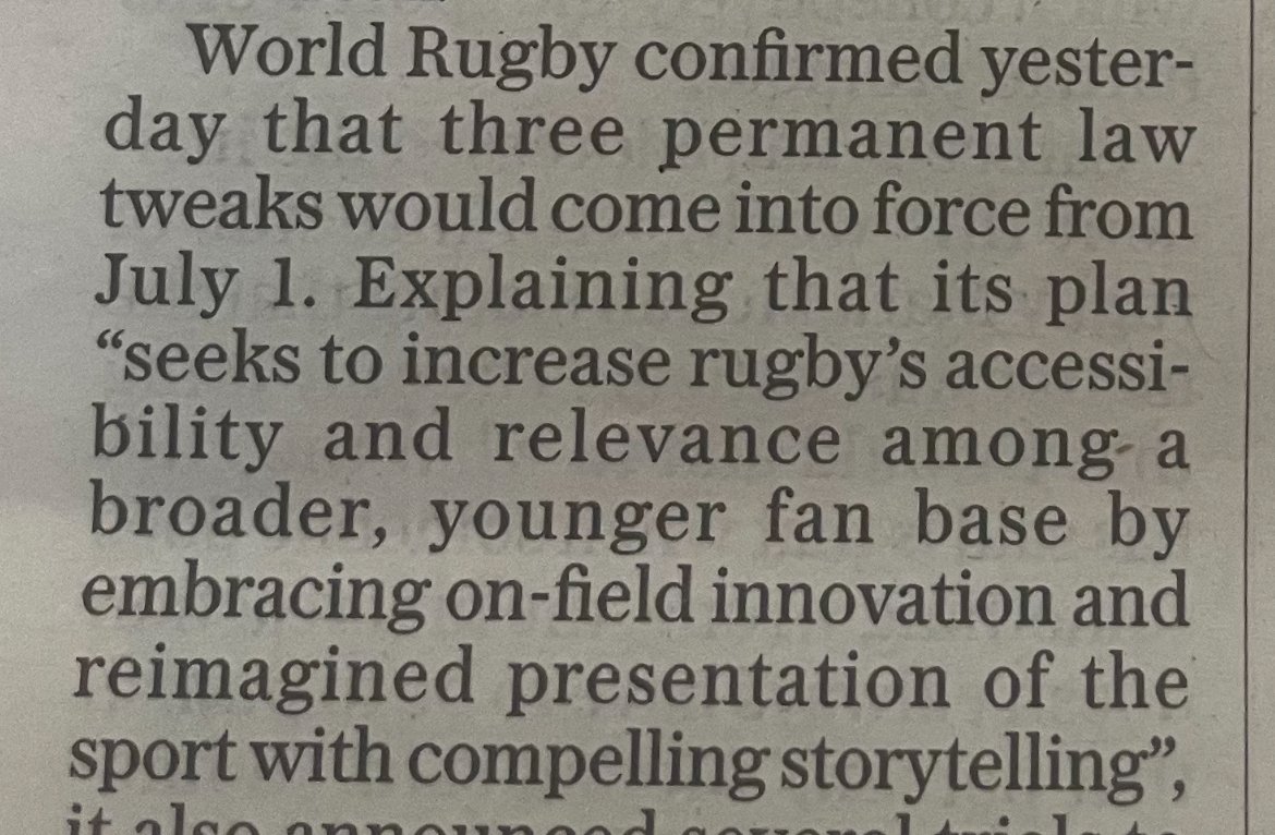 Now that rugby authorities are into “compelling storytelling”, here’s one from @thedrakefdn - 23% of 44 elite players in our 2021 imaging study, av. age 25, had white matter damage, and some ex-players in their 40’s have brain health issues. Image: Daily Telegraph Friday 10 May…