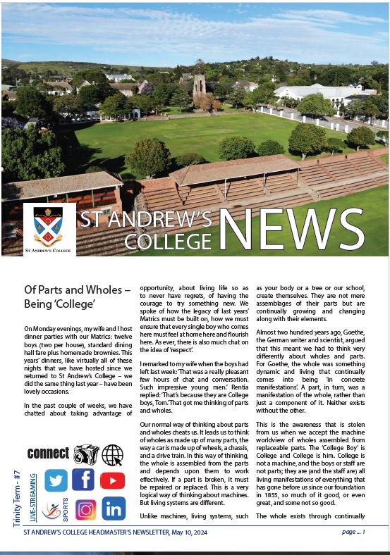 ST ANDREW'S COLLEGE NEWSLETTER Click through the link below to read the latest newsletter: sacschool.com/newsletters/