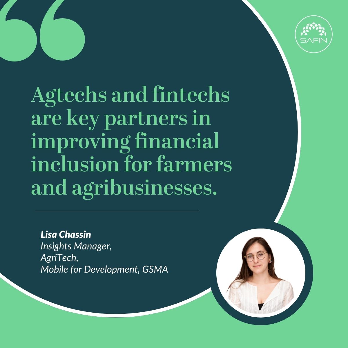SAFIN (@safin_network) on Twitter photo 🌾 How are agritechs & fintechs shaping #AgriFinance?
<a href="/LisaChassin/">Lisa Chassin</a> from <a href="/GSMAm4d/">GSMA Mobile for Development</a> shares insights on using AI & data for better credit scoring & risk assessment in agriculture.
A must-read for those interested in financial inclusion for farmers!
👉 safinetwork.org/perspective-ag… 🌾 How are agritechs & fintechs shaping #AgriFinance?
<a href="/LisaChassin/">Lisa Chassin</a> from <a href="/GSMAm4d/">GSMA Mobile for Development</a> shares insights on using AI & data for better credit scoring & risk assessment in agriculture.
A must-read for those interested in financial inclusion for farmers!
👉 safinetwork.org/perspective-ag…
