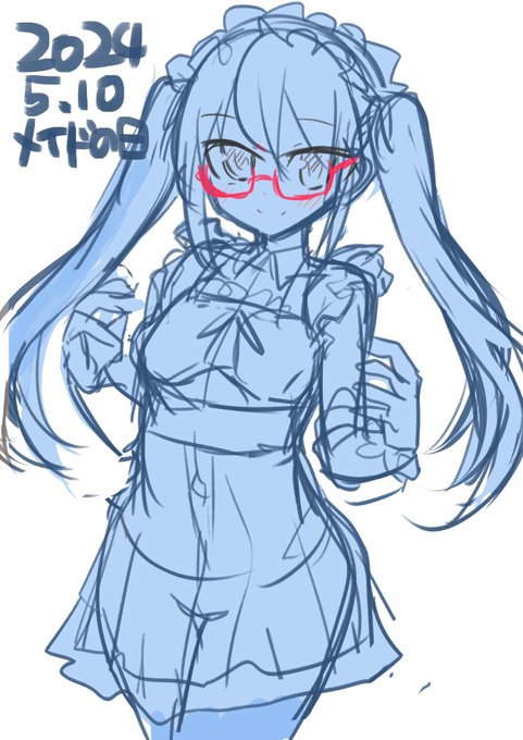 メイドの日らしいのでシコシコ描いてる 