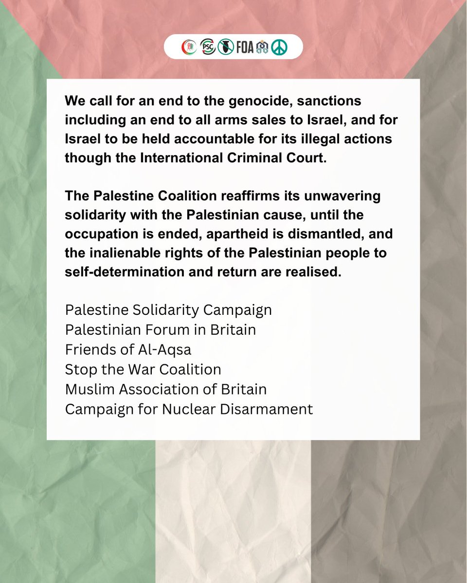 📢The upcoming #Nakba76 march in London is now part of a global day of action - with demonstrations expected to take place in hundreds of cities across the world! #GazaGlobalAction Full statement 👇 cnduk.org/palestine-coal…