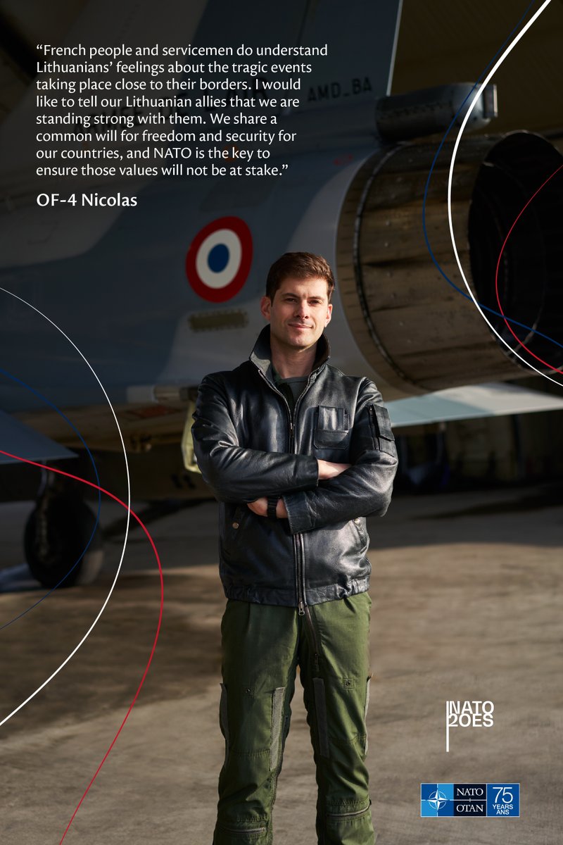 #NATOfaces 👉 Photo project for Lithuania's 20th and NATO's 75th anniversary. Twice a week, we showcase portraits & reflections of NATO soldiers in our country. 🇫🇷 Meet Nicolas from NATO #BalticAirPolicing. We asked him what unites all NATO allies most. 📷 Agnė Bekeraitytė.