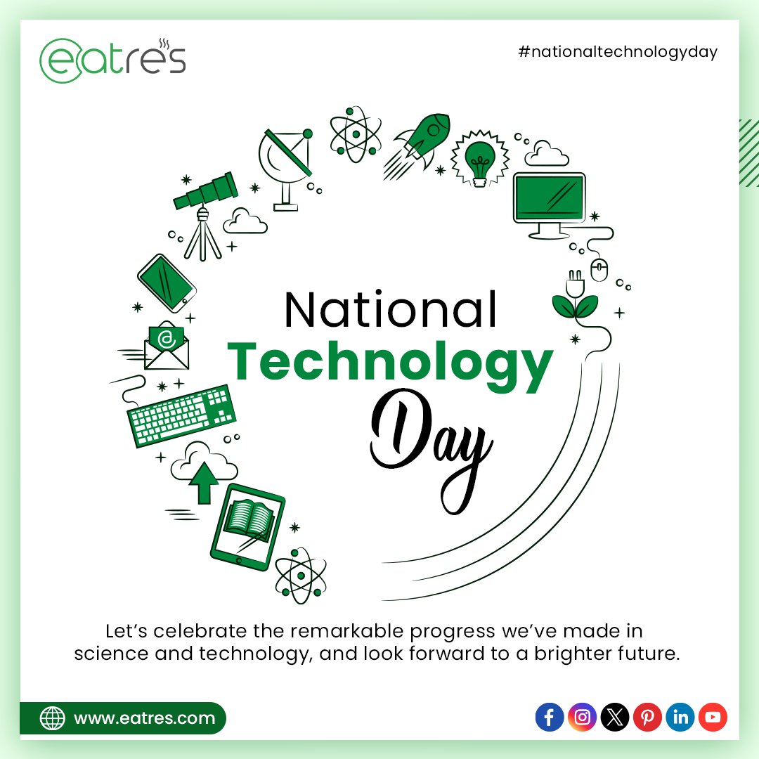 This #NationalTechnologyDay, #appreciate the incredible inventions and #Innovations that have transformed the world. 
.
#TechnologyDay #technology #TechnologyNews #AtalBihariVajpayee #PokhranTest #nuclearscience #ArtificialIntelligence #Robotics #pos #restaurantmanagement #eatres