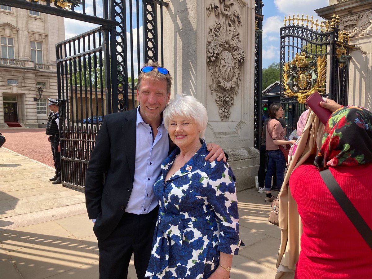 Meanwhile Julian’s been mixing with royalty at this week - TV royalty (Annette Badland) and actual royalty. He was at Buckingham Palace to celebrate the 90th birthday of Brooke equine charity, of which Queen Camilla is president and Julian is an ambassador...