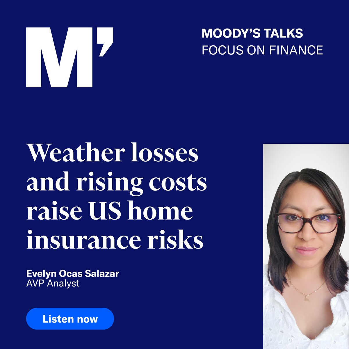 Insurers in the US have responded to weather-related losses and higher construction and repair costs with sharp increases in premiums and tighter policy terms, and some have exited high-risk regions. Listen here to find out more: mdy.link/4bgZYw7

#Podcast #MoodysTalks