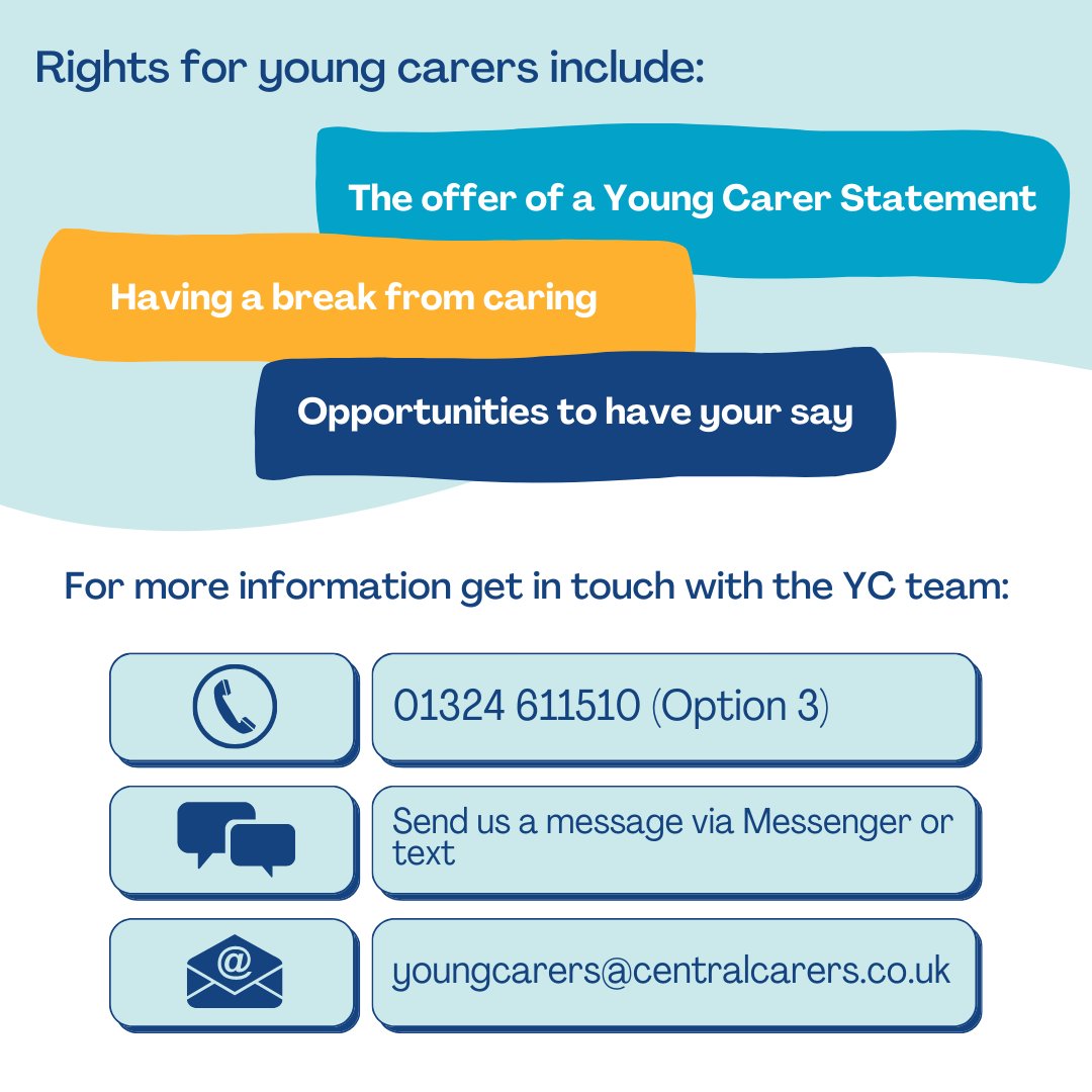 ❓ Did you know that as young carers, living in Scotland, your rights are protected by the Carers (Scotland) Act 2016?
💙 Remember you can get in touch with the YC team if you want to find out more about your rights.
#UNCRC #Article12 #Article13
